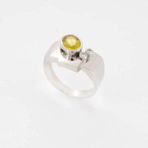 Turmalin Lemon Brillanten Ring
