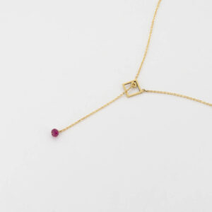 Rubin 4-Eck Halskette