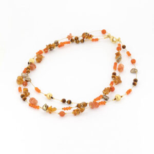 Karneol Sonnenstein Tigerauge Citrin Halskette