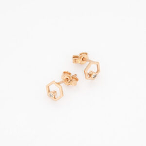 6-Eck Brillant Ohrstecker